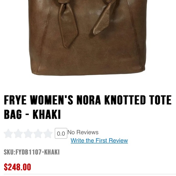FRYE Nora knotted tote BNWT color is Khaki $248 - Picture 13 of 16